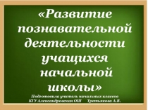 Презентация Развитие познавательной деятельности учащихся начальной школы