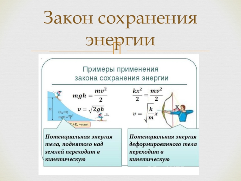 Закон сохранения энергии физика 9 класс презентация