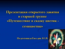 Открытое комплексное занятие с детьми старшей группы Путешествие в сказку