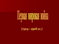 Презентация по истории по теме Первая мировая война