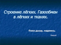 Строение легких. Газообмен в легких и тканях