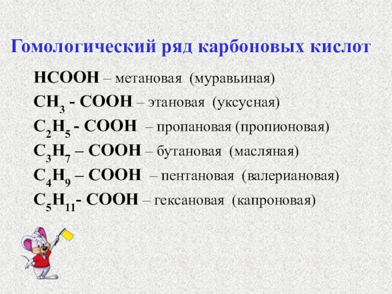 Общие формулы гомологического ряда органических соединений