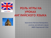 Презентация Роль игры на уроках английского языка