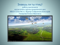 Презентация внеклассного мероприятия Знаешь ли ты птиц? (1 класс)