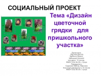 Презентация Социальный проект Дизайн цветочной грядки для пришкольного участка