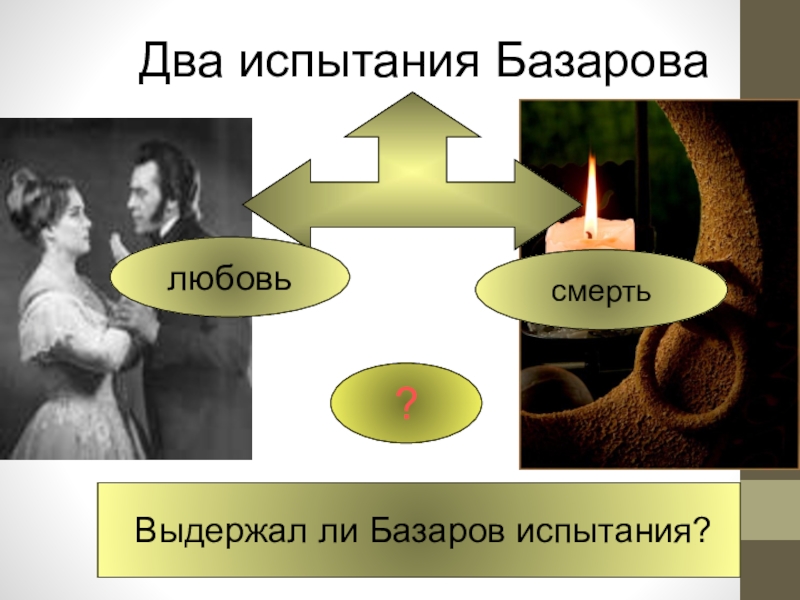 Испытание любовью базарова. Два испытания Базарова. Испытание смертью Базарова. Выдержал ли Базаров испытание любовью.