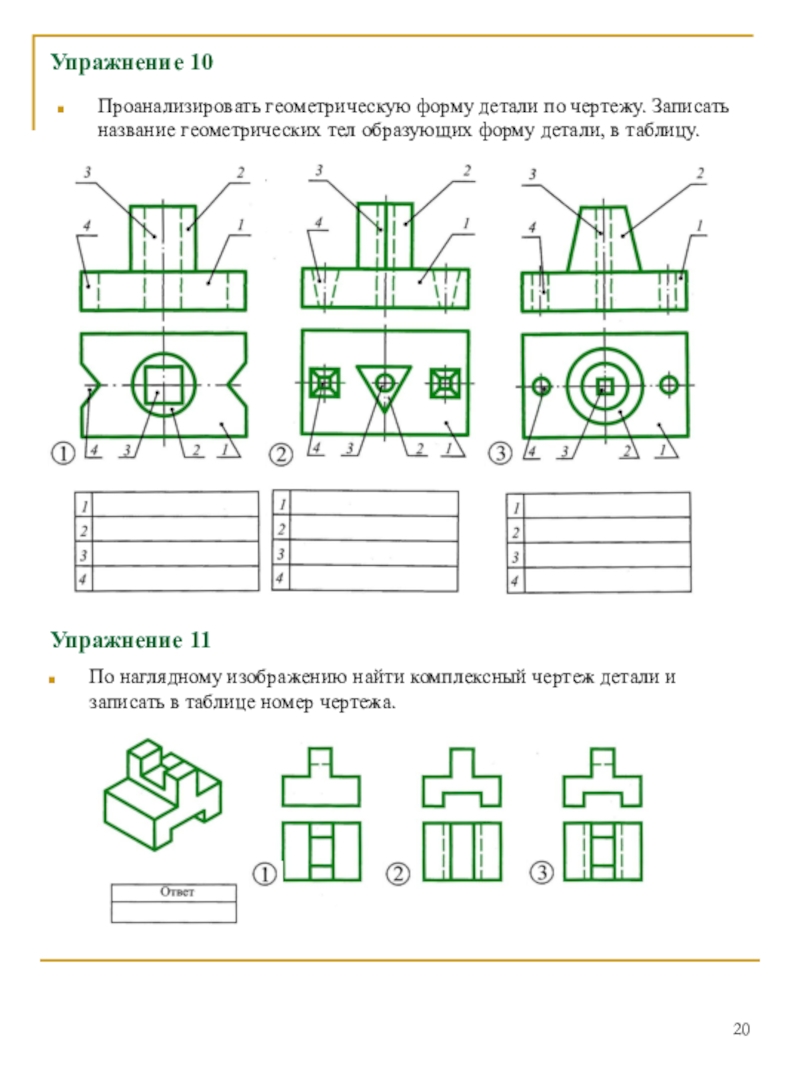 Какие изображения передают форму детали практическая работа 7