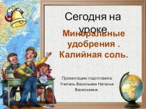 Презентация урока по биологии в 6 в классе  Минеральные удобрения .Калийная соль