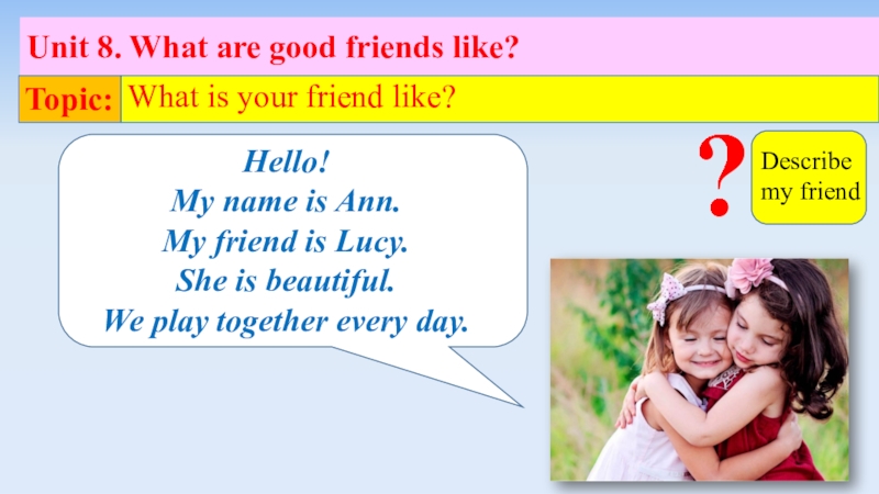 My name is ann. What is your best friend like ответ. What is your friend like ответ. Unit 1 me and my friends. What is your best friend like перевод.