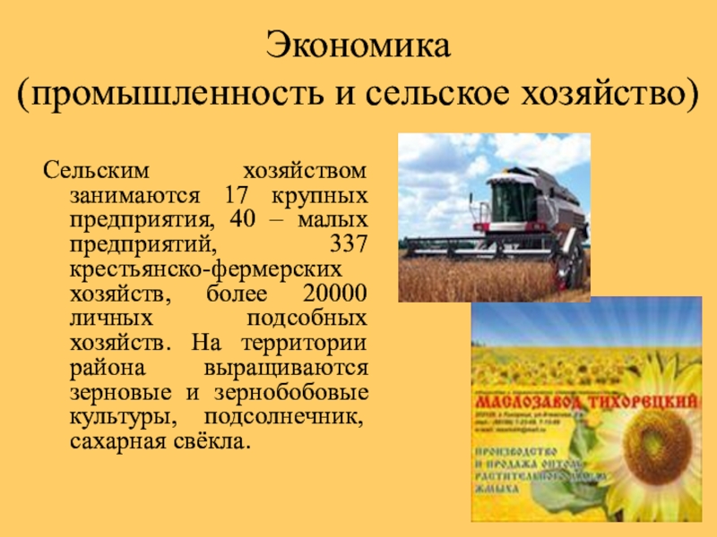 Какие сельскохозяйственные предприятия находятся в твоем регионе