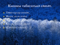 Кышкы табигатькә сәяхәт