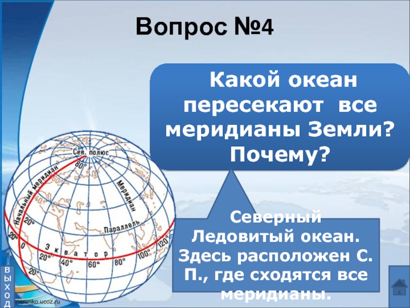 Какие океаны пересекает нулевой меридиан