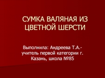 Презентация к творческому проекту Валяние из цветной шерсти