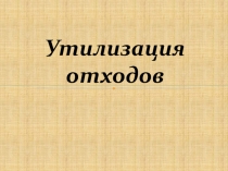 Презентация проекта Утилизация бытовых отходов