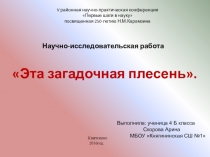 Научно-исследовательская работа Эта загадочная плесень
