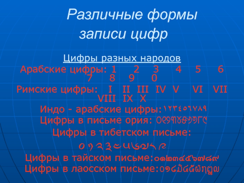 Секрет происхождения арабских цифр презентация