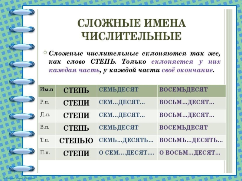 Презентация склонение количественных числительных 6 класс фгос