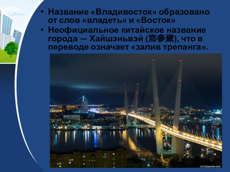 Название города класса. Владивосток название. Владивосток название города. Владивосток происхождение названия. Небольшой рассказ о Владивостоке.