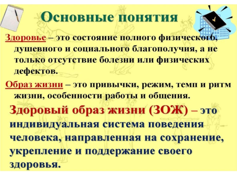 Основные понятия о здоровье и здоровом образе жизни 8 класс обж презентация