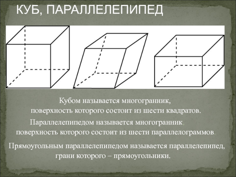 Параллелепипед рисунок площадь