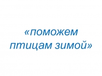 Презентация Поможем птицам зимой