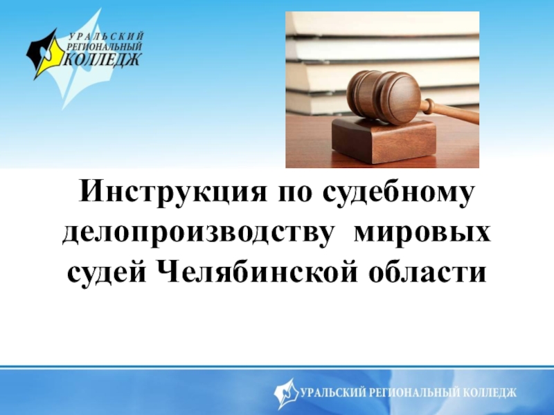 Инструкция по судебному делопроизводству мировых судей Челябинской области