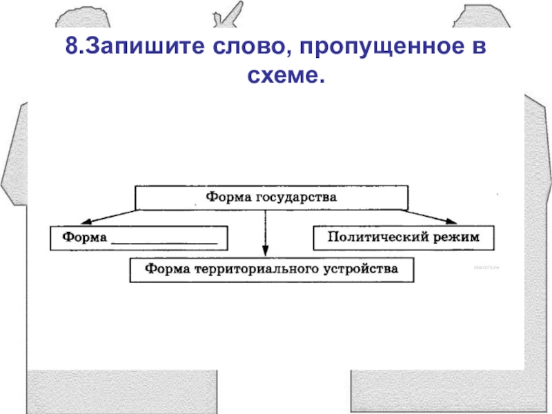 Запиши пропущенное словосочетание. Запишите слово пропущенное в схеме форма правления. Запишите слово пропущенное в схеме форма государства. Запишите слова пропущенные в схеме форма государства. Запишите словосочетание, пропущенное в схеме..