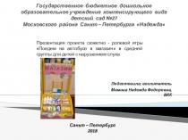 Презентация проекта сюжетно-ролевой игры Поездка в магазин в старшей группе для детей с нарушением слуха.