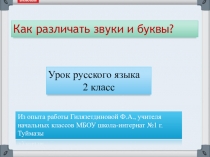 Презентация по русскому языку на темуКак различать звуки буквы