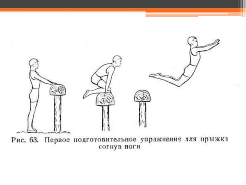 Прыжки со скамейки на полусогнутые ноги