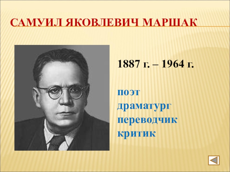 Портреты писателей презентация. Маршак драматург. Маршак писатель и драматург. Русского поэта, драматурга, Переводчика Самуила Яковлевича Маршака. Маршак драматург сообщение.