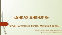 Презентация по истории на тему Дикая дивизия 10 класс