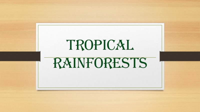 Презентация Презентация к уроку Tropical rainforests
