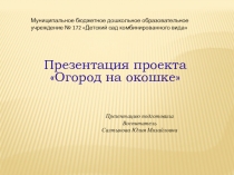 Презентация проекта Огород на окошке