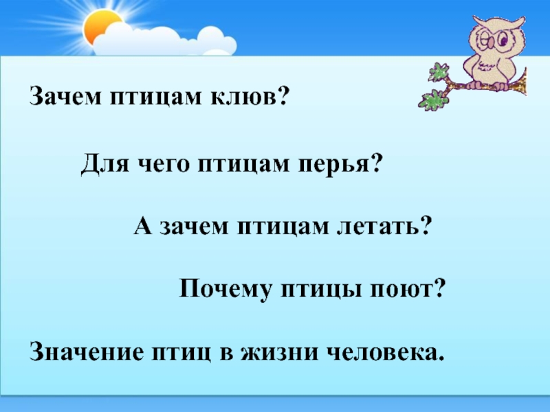 Поешь значение. Зачем птицам клюв. Зачем птицам летать. Зачем птицам клюв 2 класс. Зачем птицам летать 2 класс.