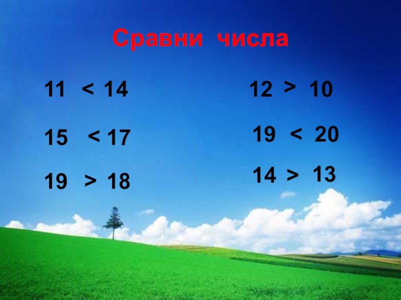 Десять сравнений. Сравни числа. Числа 11 будут. Сравни числа 12 и 21. Сравни числа 1)14/19 и 18/19.