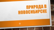 Презентация по окружающему миру на тему Природа в Новосибирске