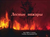 Презентация по ОБЖ Лесные пожары