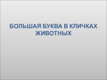 Презентация по русскому языку по теме Заглавная буква в кличках животных
