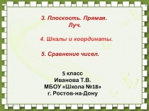 Презентация по математике на тему  Плоскость. Прямая. Луч. (5 класс)