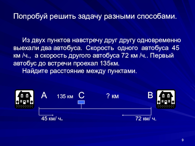 Скорость 2 автобус. Навстречу друг другу выехали. Задачи навстречу друг другу 5 класс. Решить задачу разными способами. Задача с двумя автобусами.