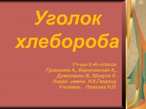 Презентация по познанию мира на тему: Выращивание овощей и злаков. Ученицы 3-а класса Гришкина А., Думитраш В., Борисовская К., Шикула К.