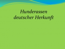 Презентация по немецкому языку Hunderassen deutscher Herkunft