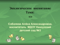 Экологическая сказка в подготов. группе