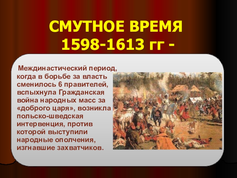 Годы смутного времени. 1598 Смута. Смута 1598-1613. 1598−1613 Гг. Смута в России 1598 1613.