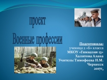 Проектная работа Военные профессии