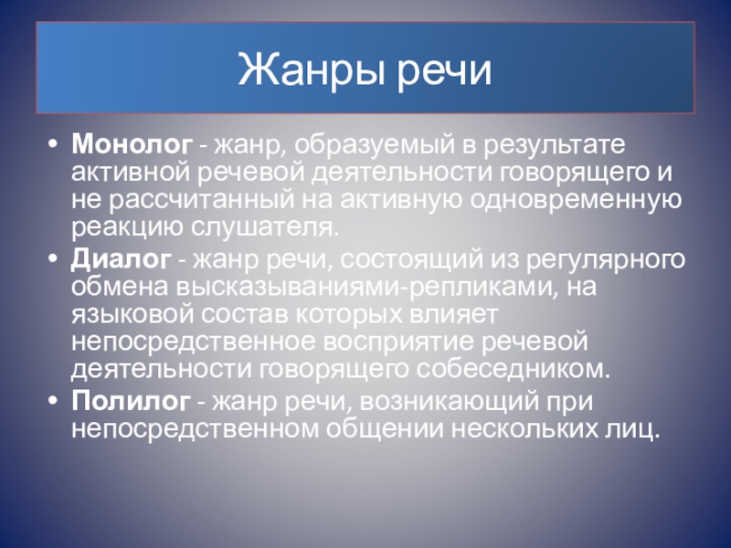 Монологическая активная речь. Жанры речи. Жанры монолога. Речевые Жанры монологической речи. Жанр выступления.