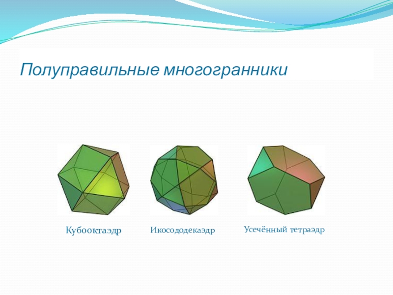 Правильные и полуправильные многогранники проект