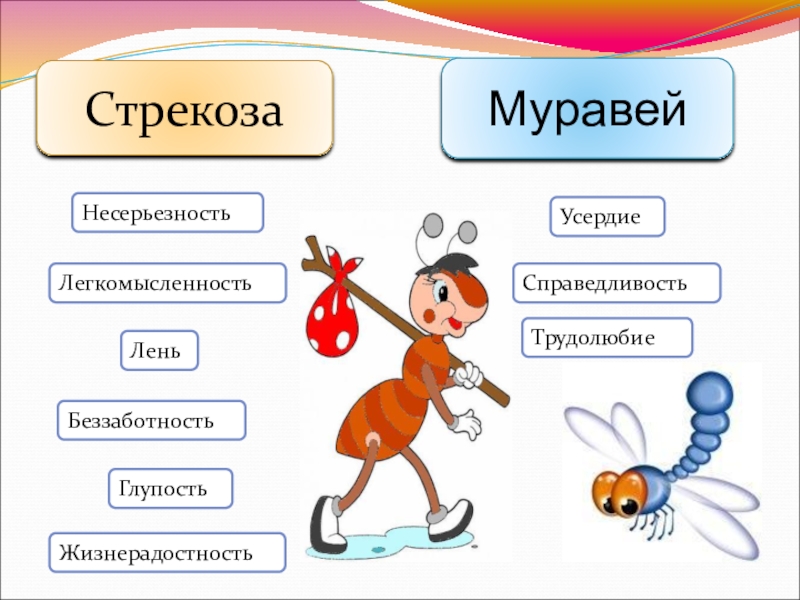 Презентация стрекоза и муравей