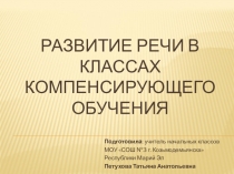 Презентация Развитие речи в классах компенсирующего обучения